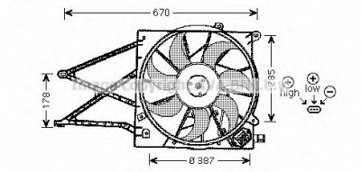 AVA QUALITY COOLING ol7524 -  Вентилятор, охлаждение двигателя